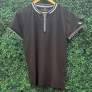 Black Short Sleeve Men's Tee with Grey Trim